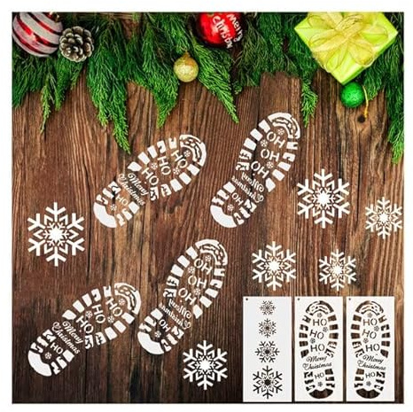 Leesgel Weihnachtsschablonen, 3 Stück Schneeflocken Malschablonen Set | Wiederverwendbare Kunststoff Schablonen, Schneeflocken, Weihnachtsdeko, Wandgestaltung, Basteln, Geschenke Kinder