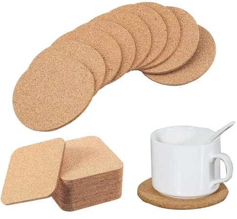 Vastsea 20 Pezzis Sottobicchieri Sughero, Sottobicchiere sughero riutilizzabile, Sottobicchiere caffè tè, Per bevande, caffè, tè, ristorante, ufficio.