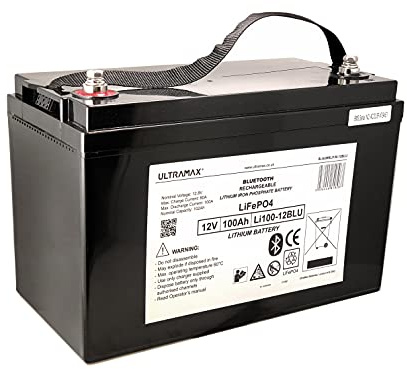 Ultramax 12v 100Ah LiFePO4 Leisure Battery for RV’s with Bluetooth Monitoring