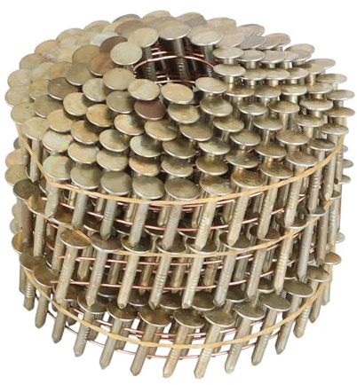 findmall 7200 Count Coil Roofing Nails 7/8-Inch x .120-Inch 15-Degree Round Head Wire Weld Collated Smooth Shank Electro Galvanized Coil Roofing Nails for Roofs Lathing and Sheathing Materials