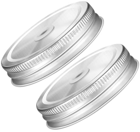 Luxshiny Schraubdeckel 2 Stücke Jar Loids Breite Mund Jar Tops mit Strohloch Wiederverwendbarer Ersatzdeckel Ersatz 86Mm Jar Ersatzdeckel Strohhalm