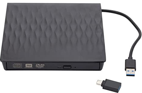 N//B Universal External DVD Drive, USB 3.0 DVD RW Writer Burner Player Optical Drive for Mac OS/Windows 7/8/10/2000/XP