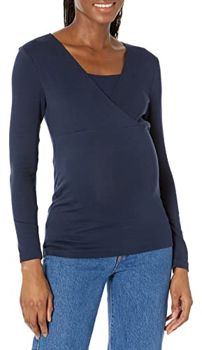 Amazon Essentials Damen Mutterschafts-Stilltop mit V-Ausschnitt, Marineblau, XS