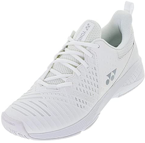 YONEX Damen Power Cushion Sonicage 3 Tennisschuhe, Weiß/Silber, 37.5 EU