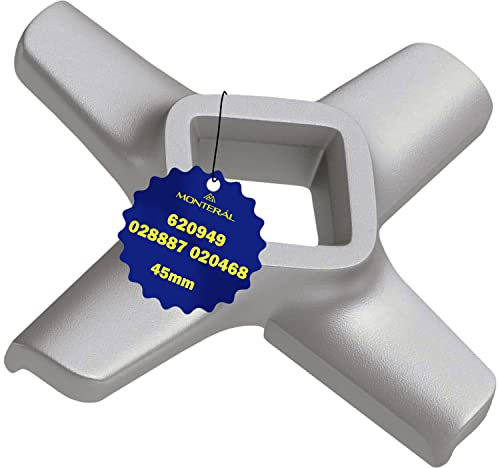 Mincer Blade for Meat Grinder 45 mm with Original Code 00620949 620949 00020468 020468 for Bosch MUM5 MUM4 MFW15 MUZ4FW MUZ5 for Siemens MF155 MK44 - Warranty 10 Years - MONTERAL