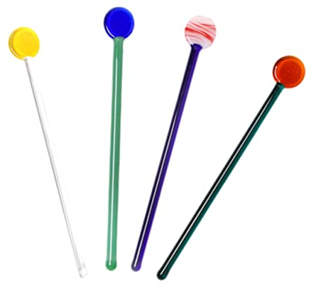 YARNOW 4pcs Glass Spoon Stirring Spoon Long Handle for Milk Frothers Coffee Stirrer and Cooking
