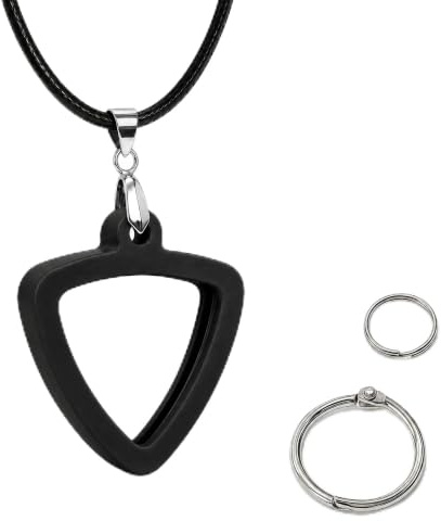 Musiin Guitar Pick Holder Necklace Compatible with Fender Dunlop D'Addario Triangle Picks, easy to access, suitable for players of various styles to showcase unique musical taste(Triangle)