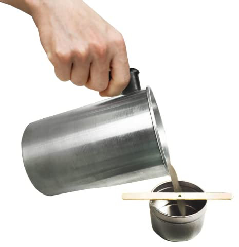 Candle Making Pouring Pot 101oz,Large Double Boiler Wax Melting Pot,304 Stainless Steel Candle Making Pitcher with Heat-Resistant Handle and Dripless Pouring Spout Design