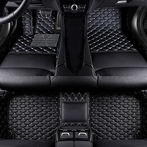 Benutzerdefinierte Auto Fußmatten Anpassbare 95% Auto Modell PU Leder voller bedeckter Schutz Advanced Performance Liners,Schwarz-beige