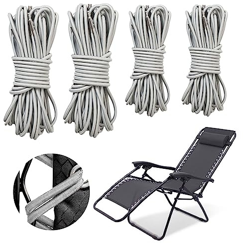 VIKSAUN 4 Stück Universal Ersatzkordeln für Relaxliege Ersatzkordeln für Zero Gravity Chair Schwerelos Sonnenliege Relaxliege Zero Gravity Gartenstuhl (4 Stück)