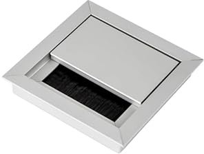 TecLines TKD004 Kabeldurchführung 80x80mm, Kabeldose, Bürstendichtung, für mehrere Kabel