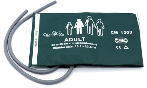 skmeditec Blutdruckmanschette mit Doppelschläuchen für Erwachsene 25-35 cm, wiederverwendbare Nylon-Ersatz-NIBP-Manschette, kein BP-Stecker