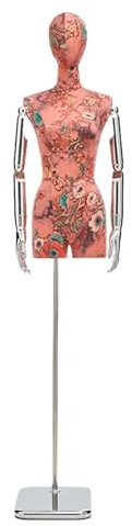 Schneiderpuppe Verstellbar mit Bedrucktem Buntem Samt, Spiegel-Metallsockel aus Edelstahl, Mannequin-Torso Anwendbar auf Bekleidungsgeschäft Brautkleid Puppen ( Size : Silver square , Color : Light re