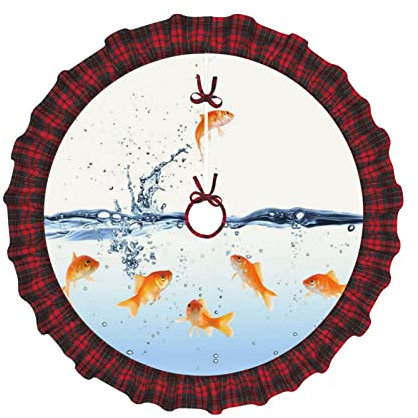 Fisch im Wasser Weihnachtsbaum Röcke, Weihnachtsdekorationen Weihnachtsbaum Rock, Klassischer Druck Baum Rock Dekorationen