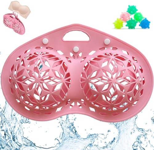 Kieselgel BH Waschbeutel für Waschmaschine, Unterwäsche Wäschenetz für Waschmaschine, Wäschesäcke für Socken, Bra Bags for Laundry. (pink)