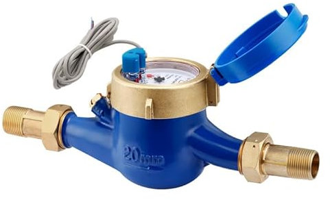 Watflow DN20 Water Meter with Pulse Output, Measuring in Cubic Meter, Cold Water Meter for Garden or Home,3/4 NPT Couplings…