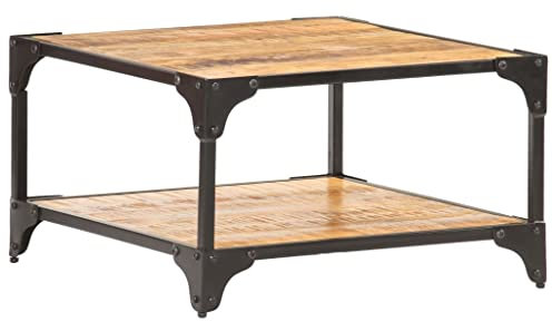 BUKSCYJS Couchtisch kleine Zimmer, Sofatisch, WohnzimmertischCouchtisch 60x60x35 cm Massivholz MangoFür Wohnzimmer, Schlafzimmer, Büro, Eingang, Korridor