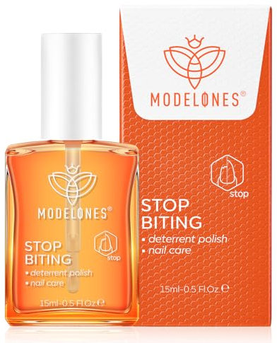 Modelones Nagellack Gegen Nägelkauen- 15ml, Durchsichtiger und Bitter Schmeckender Nagellack, Nagel Kau-Stop Anti Nägelkauen, Fingernägel Kauen Stoppen für Kinder ab 3 & Erwachsene