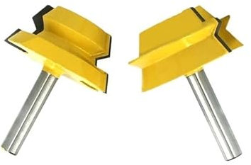 2 pièces 8 MM tige fraise sculpture sur bois serrure onglet Tenon routeur 22.5 degrés colle menuiserie fraise for bois