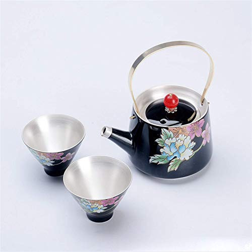 sjdoPulse Teiera in Argento Set da tè in Ceramica Kung Fu Cinese per La Casa Servizio da tè in Argento Sterling Tazza Caffettiera Bicchieri