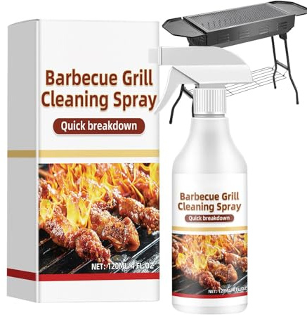 Grillspray – Grillspray für antihaftbeschichtetes Grillen | 120 ml BBQ Grillreiniger, Grill- und Rostreiniger Spray für sichere Reinigung eingebrannter Lebensmittel und Fett vom BBQ