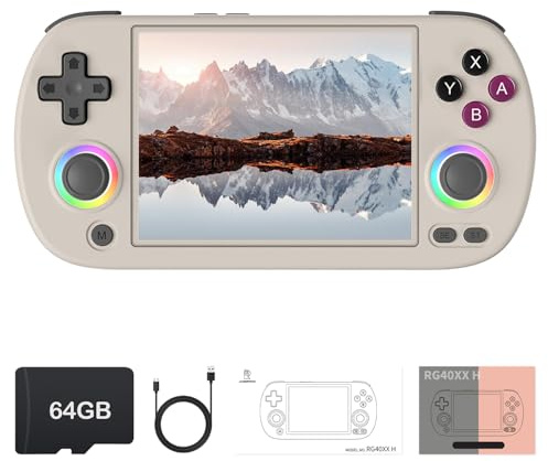 RG40XX H Retro Handheld Game Console, Linux OS Built-in 64G TF Card Retro Video Games Consoles 4.0 Inch IPS Screen Portable Pocket Video Player 5500+ Games (Gray)