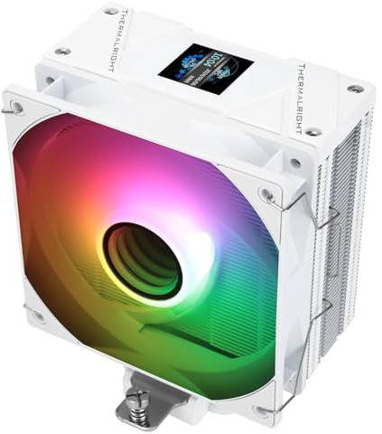 Thermalright Assassin Spirit 120 Vision White ARGB CPU Air Cooler with 1.54in IPS Display, 120mm PWM Fan, Support Intel lga1700/1150/1151/1200/1851, AMD AM4/AM5