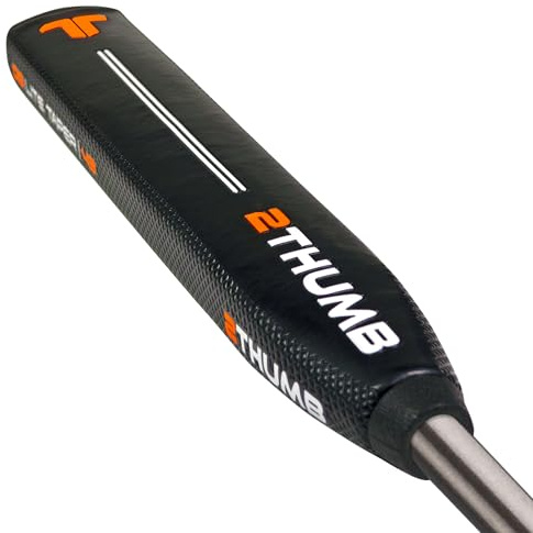 2 Thumb OG Taper Lite 43 Golf-Putter-Griff | EVA & PU strukturierte Golfgriffe | leicht und bequem | B 43 mm x T 28 mm – Schwarz