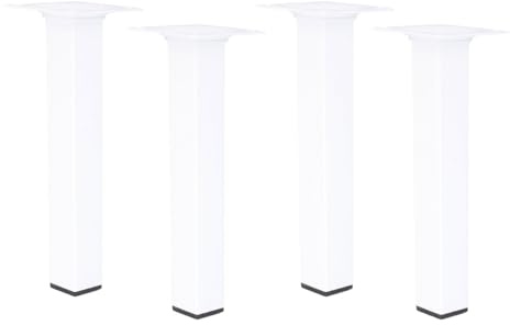 MS Beschläge Möbelfuss Weiss Eckig 25x25mm Möbelbein Tischbein Einzeln oder 4er Set Möbelstempel Couchfuss Möbelstütze (4, 200mm)