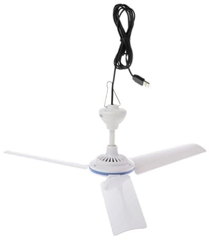 KUAIYIJU Ventilador de techo USB de 5 V, pequeño ventilador de techo colgante de 3 hojas, ventilador de tienda de campaña para interiores y exteriores