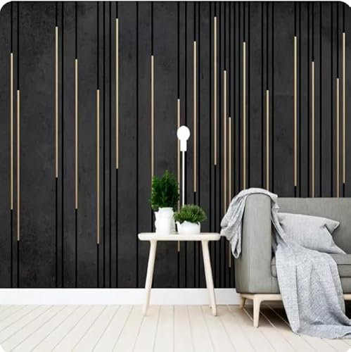 vsdhlsidgl 3D Tapete Schwarz Streifen Wandbild 3D Schlafzimmer Wohnzimmer Sofa TV Hintergrund Wand Tapeten Wohnkultur,3D,400x280cm