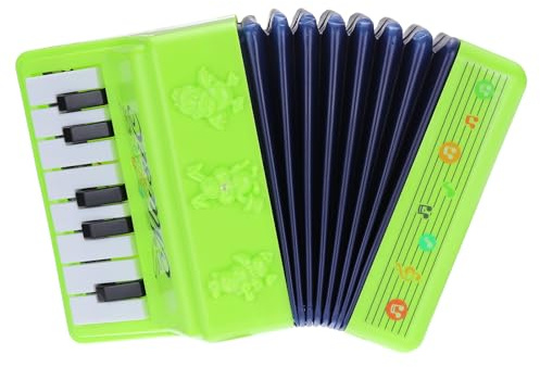 sourcing map Accordion 13 Keys Piano Accordion Mini Musical Instrument Gifts for Adults Beginners Educational, Green