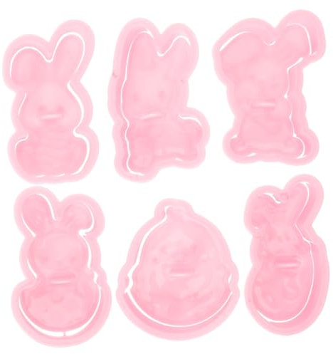 SHOWERORO 6pcs Easter Cookie Stamps Shaped Cookie Molds for Baking for Easter Party Favors to Use