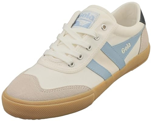 Gola Modische Badminton-Sneaker für Damen, Off White/Air/Navy/Gum, 6