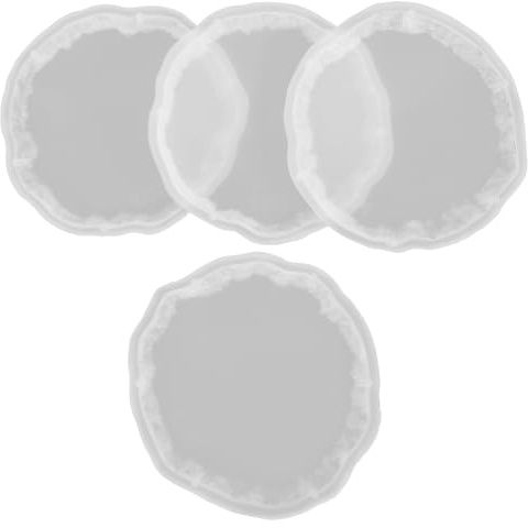 Garneck Lot de 4 moules en silicone pour dessous de verre géode - Moules en résine époxy DIY pour la décoration créative de la maison - Parfait pour les tasses à café personnalisées