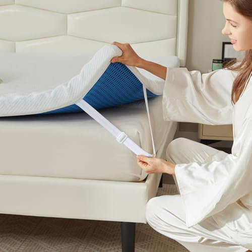 WAVV 3 Inch Gel Memory Foam Mattress Topper King,Egg Crate Mattress Topper, Cooling Pad, with Removable and Washable Cover, Relieve Back Pain, Pressure Relief