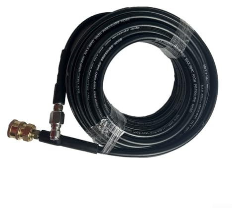 Eawfgtuw Robuster Hochdruckreiniger-Schlauch, 0,95 cm, 10/15/20 m, 2000 PSI mit Drehgelenk, Schnellanschluss für den professionellen Heimgebrauch, heißes und kaltes Wasser (20 m)