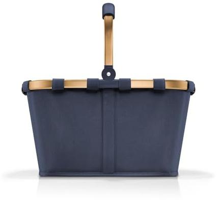 reisenthel carrybag – stabil shoppingkorg med gott om lagringsutrymme och praktisk innerficka – elegant och vattenavvisande design, Midnattsguld, 48 cm x 29 cm x 28 cm, avslappnad