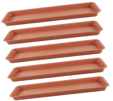 Blumentopf-Untersetzer, rechteckig, 45 x 16 cm, für drinnen und draußen, Rot, 5 Stück