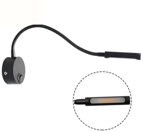 SEVEQIS Luz Inalambrica para Cuadros, Lámpara de pared con mangueras LED de 3W, luz de pared flexible for lectura de cabecera de hotel en casa, lámparas de iman de 4000K con interruptor