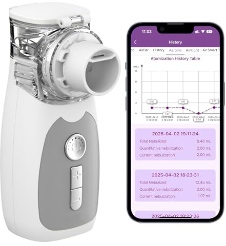 FEELLIFE Inhalationsgerät, Inhaliergeräte für Erwachsene, Inhalator Inhaliergerät Kinder Erwachsene Baby Vernebler Inhaliergerät Aeroins Grau