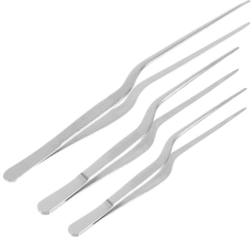 DIYEAH 3pezzi Pinzette Per Alimenti in Acciaio Inox Da Pinzette Per Cucina e Barbecue Strumenti Per Rimuovere Le Lische Di Pesce Pinze Da Cucina