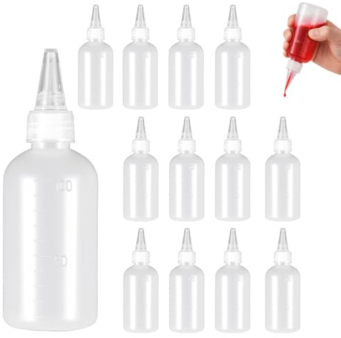 Valyrane 12 Unidades 100ml Botella Compresibles de PláStico, Frasco Squeeze Como Frasco Dosificador, Frascos para Líquidos para Salsas, Ketchup
