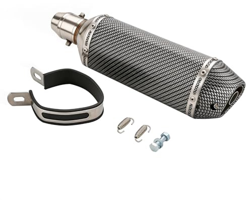 38-51mm Motorrad Auspuff für Dirt Bike Quad ATV Scooter Street Motorrad | Auspuff Slip On,Motorrad Zubehör,Kohlefasermuster