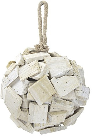 DECOLINE Dekokugel aus Holz Ø 20cm weiß