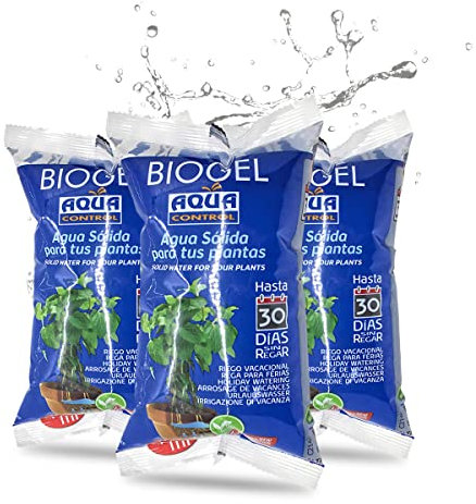 Aqua Control Biogel, Acqua Solida per le Tue Piante, Ideale per l'Irrigazione Durante le Vacanze, Fino a 30 Giorni Senza Irrigazione, 400 ml, Confezione da 3