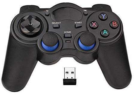 RIBOXIN FANDRAGON USB Wireless Gaming Controller Gamepad for PC/Laptop Computer(Windows XP/7/8/10) & PS3 & Android & Steam - [Black] (Black)