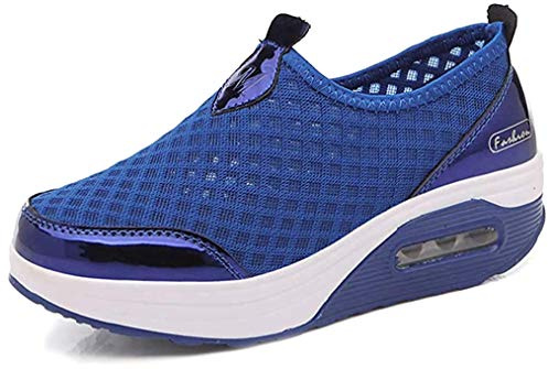 Zapatillas De Deporte Zapatos Respirado Ligero Malla Talla 35-42 Mujeres Deporte Running Zapatillas Sacudir Casual Zapatos Height-Increasing Sneaker