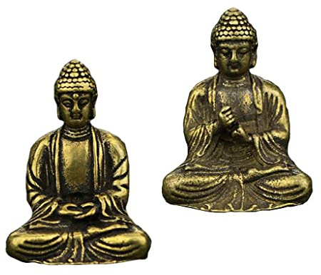 Sharplace 2 pcs Mini Sitzende Buddha Figur Statue Fengshui Dekor