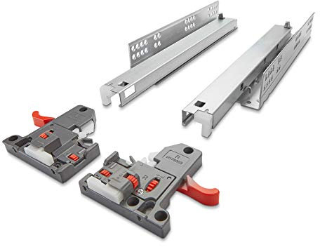 SOTECH 1 Paar Vollauszüge Holzschublade UV2-30-K3D-L350-SC FullSlide mit 3D Verstellung 350 mm SoftClose Belastbar bis 30Kg